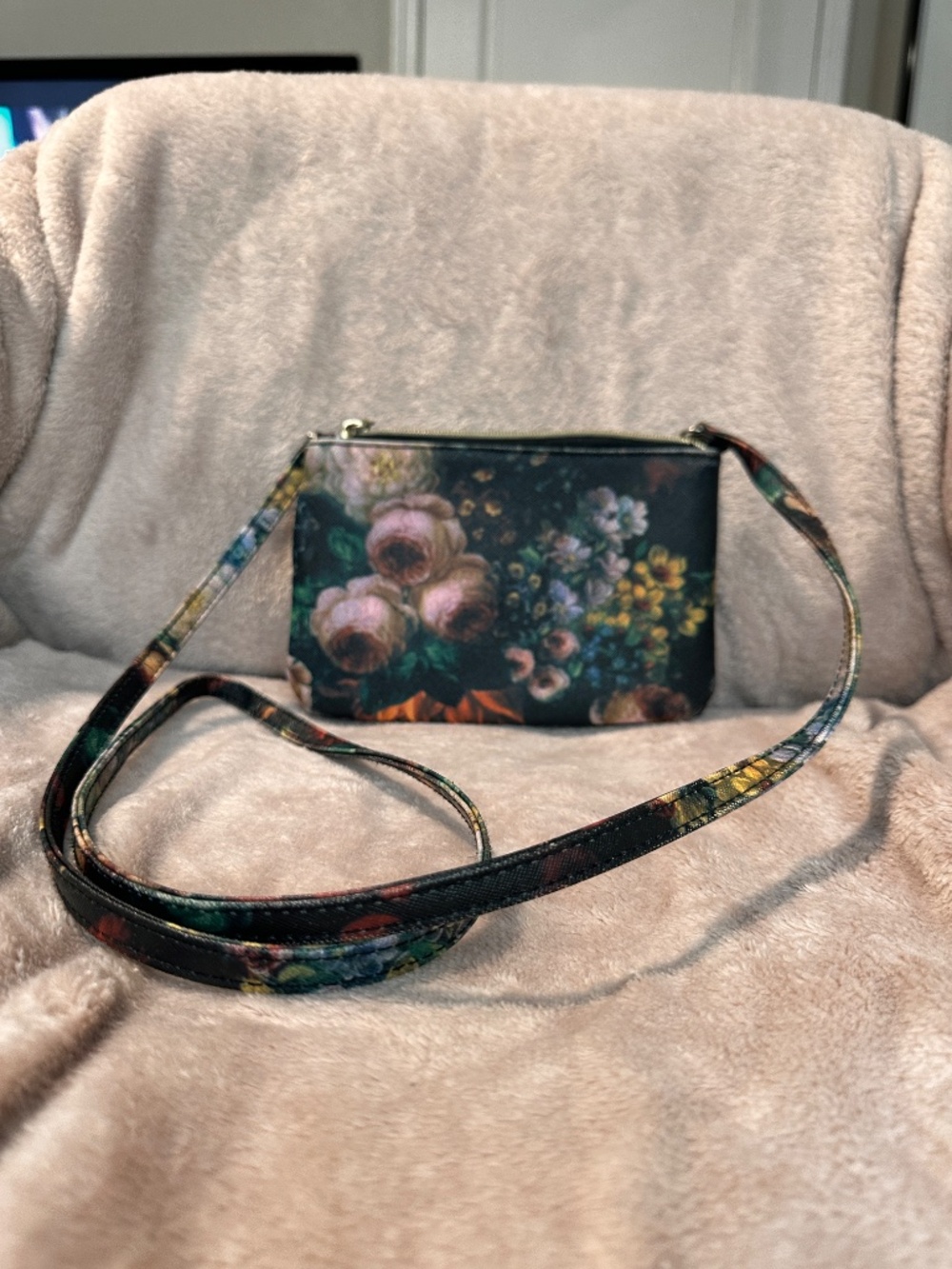 Floral Black Crossbody Bag